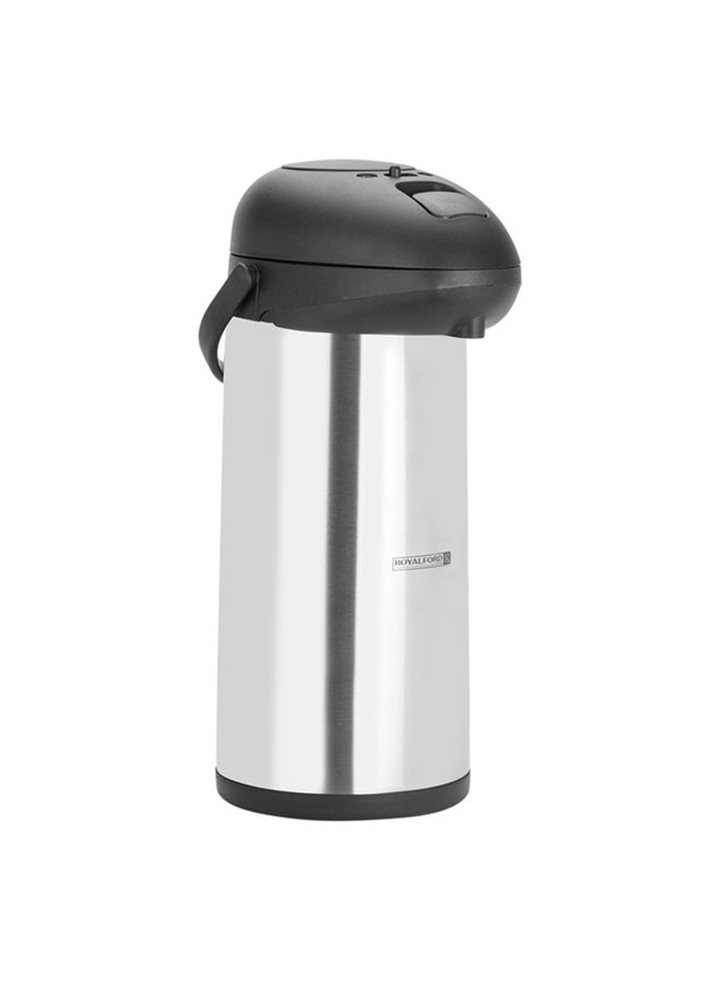 Royalford 5L Airpot Flask Double Wall Vacuum Insulation Durable Stainless Steel Inner Pot 17.2X43Cm Multicolor Silver/Black  - Image 2