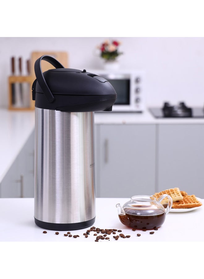 Royalford 5L Airpot Flask Double Wall Vacuum Insulation Durable Stainless Steel Inner Pot 17.2X43Cm Multicolor Silver/Black  - Image 5