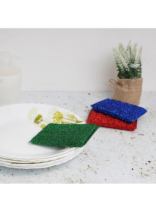 Generic Royalbright 3Pcs Mesh Scrubber Heavy Duty And Long Lasting 12.5X8.5X1.5 Cm Multi Color Assorted Colours  - Image 5