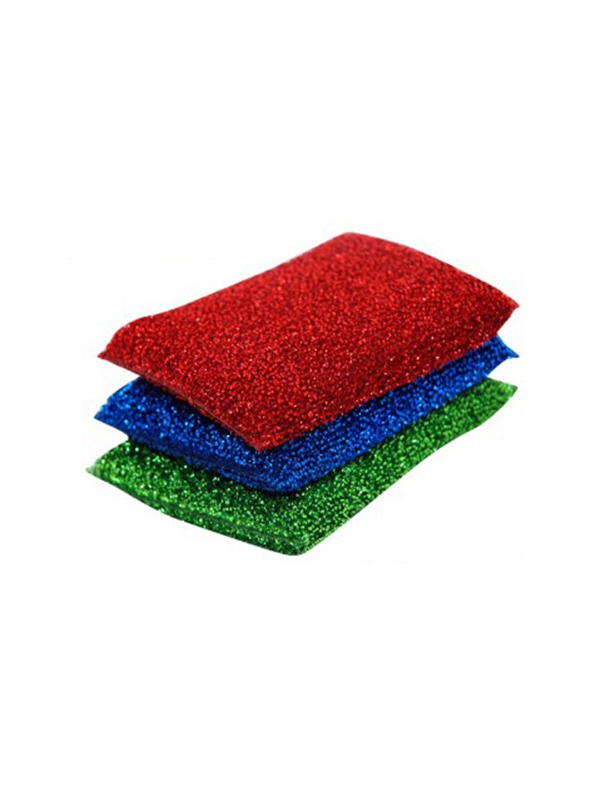 Generic Royalbright 3Pcs Mesh Scrubber Heavy Duty And Long Lasting 12.5X8.5X1.5 Cm Multi Color Assorted Colours  - Image 1