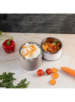 Royalford 930Ml Two Layer Satinless Steel Lunch Box Pp Meterial Out Side,Filled With Pu Foam,Stainless Steel Inner Assorted Color 930ml  - Image 5