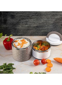 Royalford 930Ml Two Layer Satinless Steel Lunch Box Pp Meterial Out Side,Filled With Pu Foam,Stainless Steel Inner Assorted Color 930ml  - Image 4