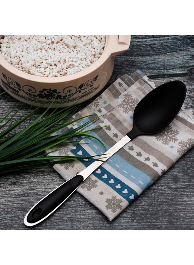 Royalford Nylon Serving Spoon Black With Silver Handle 32.5x6.5x6.5cmcm  - Image 4