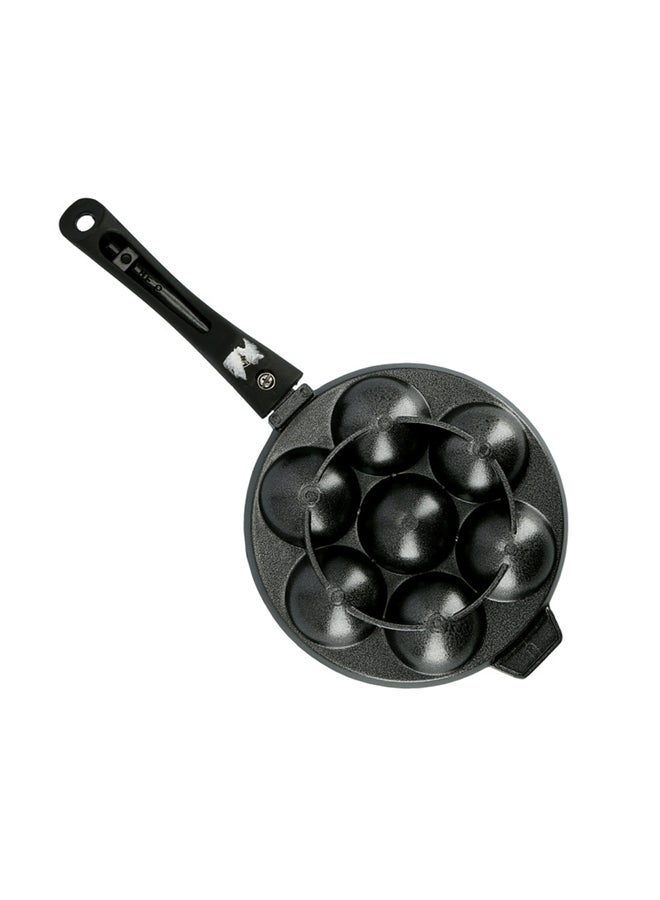 Royalford Easy Handle Appa Patharam Appa Patharam Non Stick Made In India Black 18cm  - Image 2