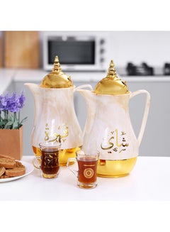 رويال فورد طقم أباريق شاي ماربل مكون من قطعتين بني/ذهبي  - Image 5