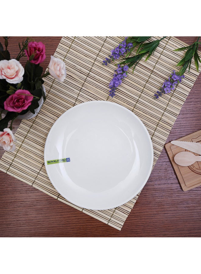 Royalford - 10 Inch Dinner Plate Porcelain Magnesia Dinner Plate White 10inch - Image 1