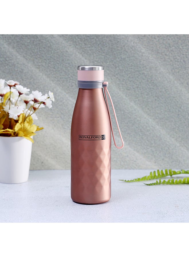 Royalford Stainless Steel Vacuum Water Bottle Brown/Pink/Grey 550ml  - Image 3