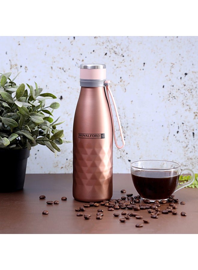 Royalford Stainless Steel Vacuum Water Bottle Brown/Pink/Grey 550ml  - Image 4