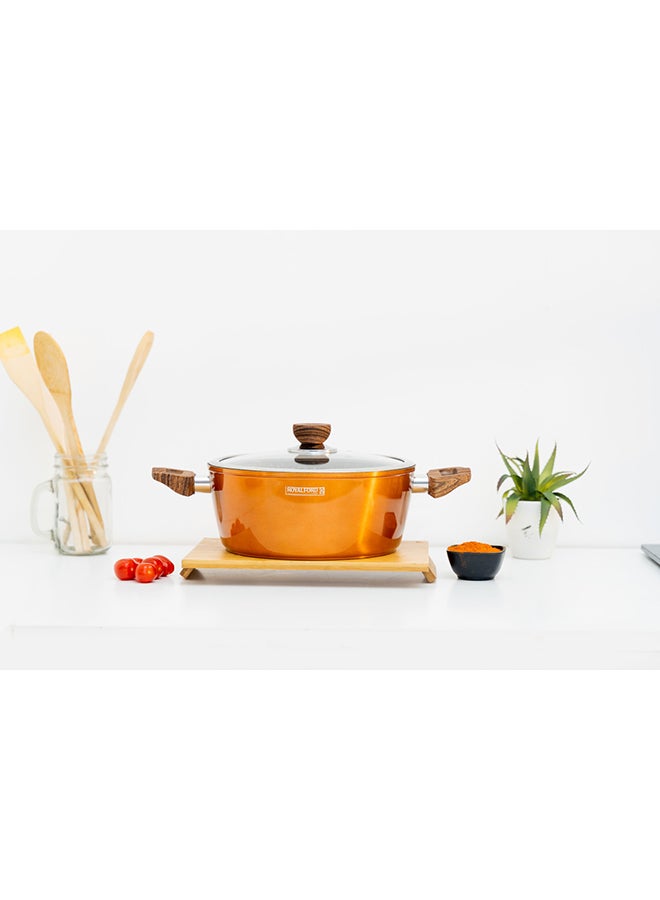 رويال فورد طقم أواني طهي و قدور من الألومنيوم المطروق من 10 قطع برتقالي 28x11.7سم - Image 3