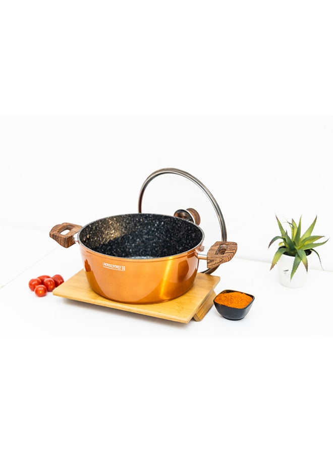 رويال فورد طقم أواني طهي و قدور من الألومنيوم المطروق من 10 قطع برتقالي 28x11.7سم - Image 4