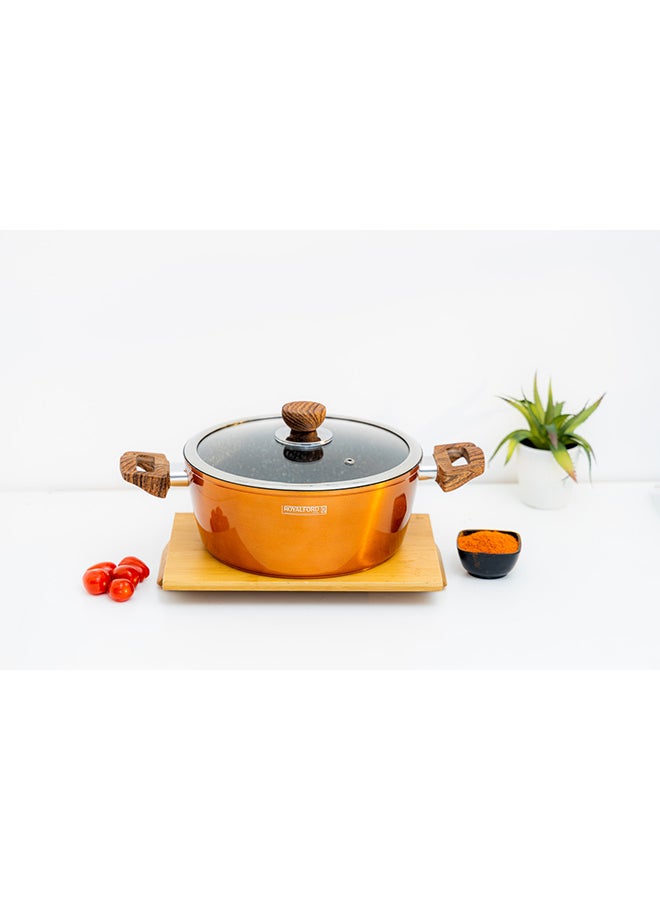 رويال فورد طقم أواني طهي و قدور من الألومنيوم المطروق من 10 قطع برتقالي 28x11.7سم - Image 5