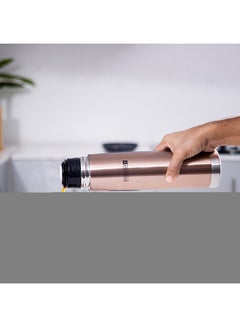 Royalford Stainless Steel Vacuum Bottle Brown/Silver 1Liters  - Image 5