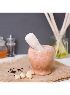 Royalford Marble Grinding Bowl Royalford RF7292, Comfortable Grip, Easy to Clean, Marble Build, Non-skid Base White Marble 1cm  - Image 4