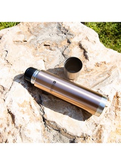 Royalford Stainless Steel Vacuum Bottle Brown/Silver 1Liters  - Image 4