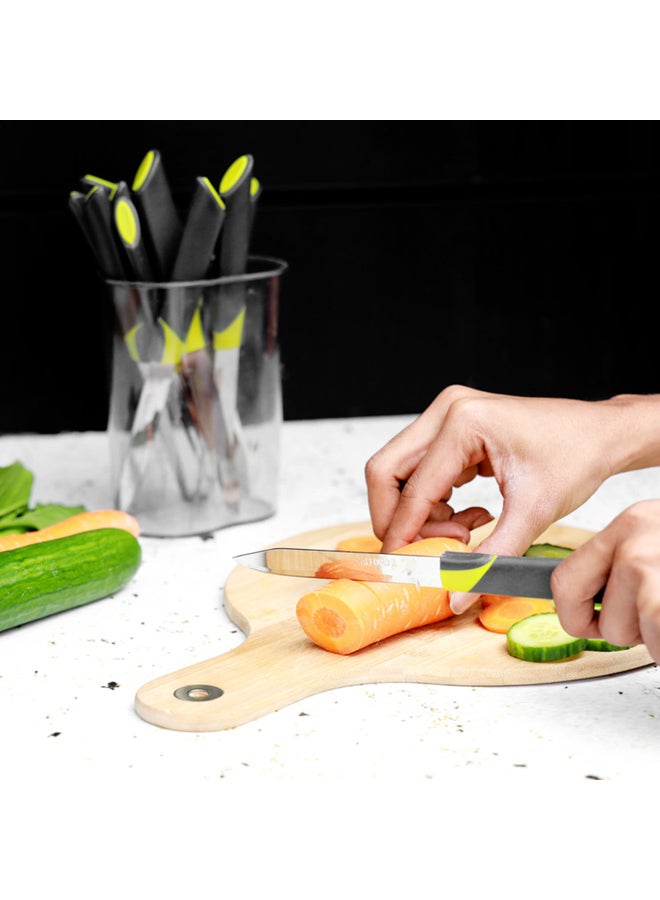 Royalford - Fruit Knives Serrated Ss Blade With Strong Pp Handle 21Cm Multicolor Green/Silver 28cm - Image 1
