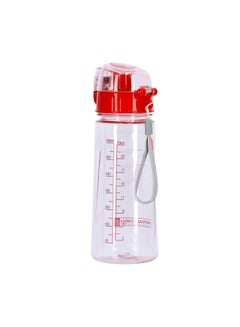 Royalford Water Bottle with Hanging Clip Clear/Red  - Image 1