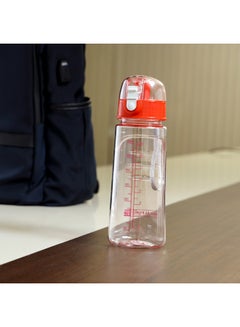 Royalford Water Bottle with Hanging Clip Clear/Red  - Image 3