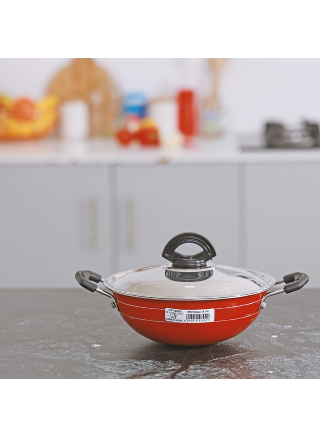 Royalford - 18Cm Mini Kadai With Stainless Steel Lid Multicolor Made In India Multicolor 18Cmcm - Image 1