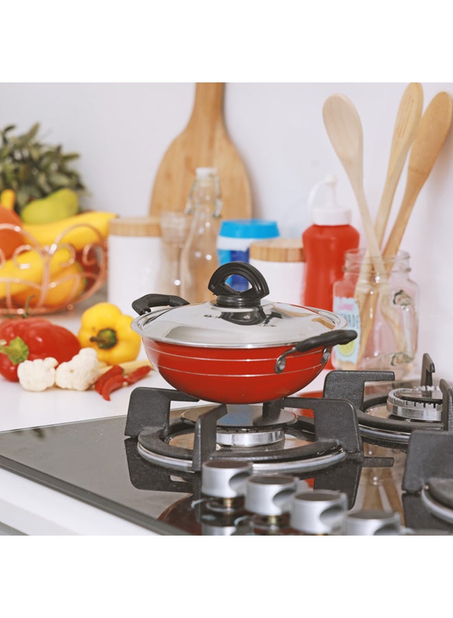Royalford - 18Cm Mini Kadai With Stainless Steel Lid Multicolor Made In India Multicolor 18Cmcm - Image 1
