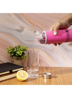 Royalford BRS Glass Bottle Pink/Clear 420ml  - Image 5