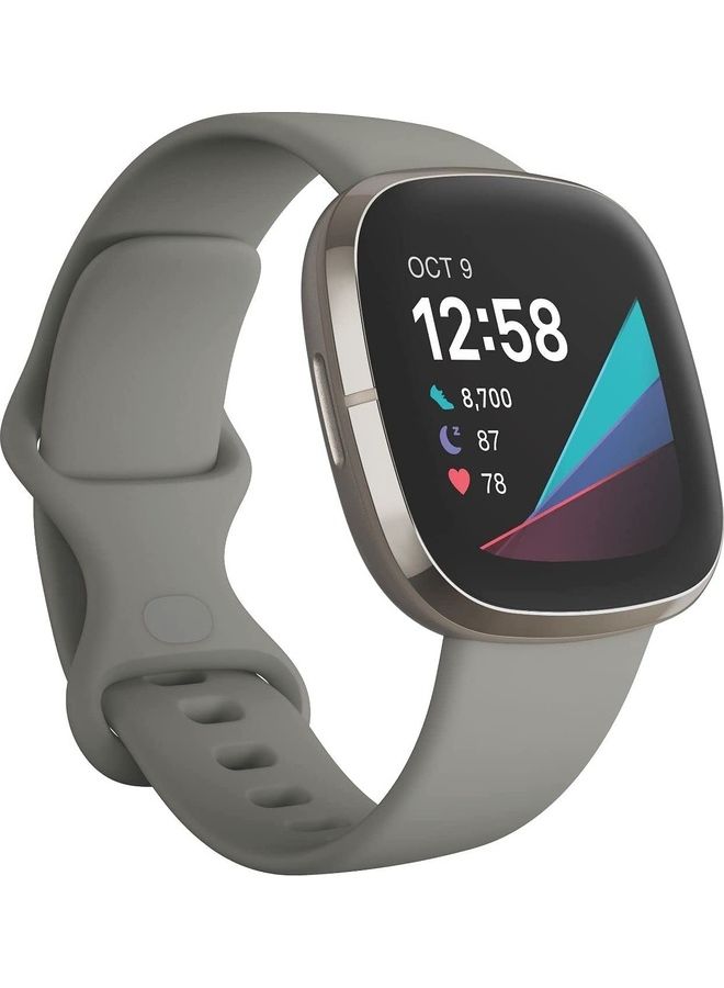 Fitbit - Advanced Smartwatch With Tools For Heart Health, Stress Management And Skin Temperature Trends Grey/Silver - Image 1
