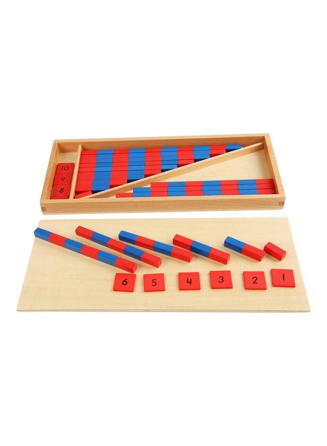 EHOME Montessori Teaching Aids Red And Blue Counting Sticks Educational Toys for Kids 35 X 15.7 X 3.3cm  - Image 2
