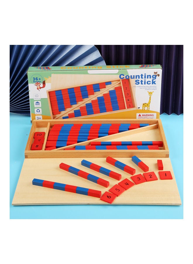 EHOME Montessori Teaching Aids Red And Blue Counting Sticks Educational Toys for Kids 35 X 15.7 X 3.3cm  - Image 3