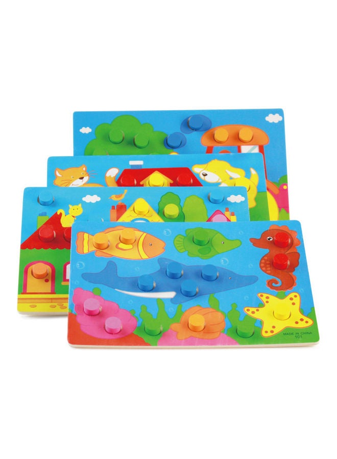 EHOME Colour And Shape Classification Mushroom Nail Puzzle Board Toy 22.2x14.8x1.5cm - Image 1