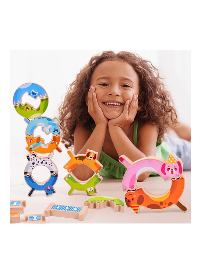 إيهوم Kitten Balance Wooden Blocks Stacking Game 21.5 X 13.5 X 3.7cm - Image 2