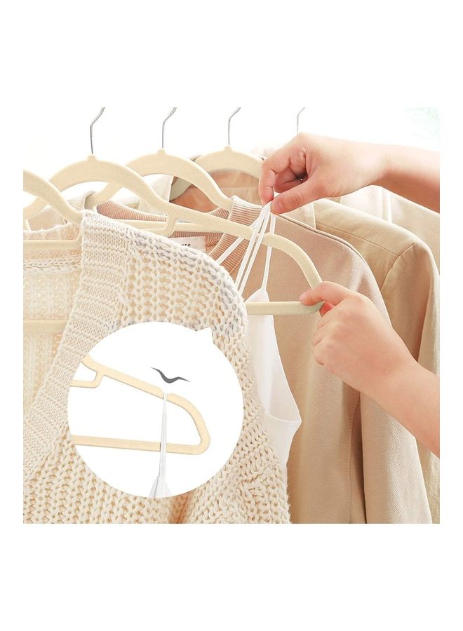 Red Dot Gift 30-Piece Velvet Hanger Beige 42x22x0.5 cmcm - Image 5