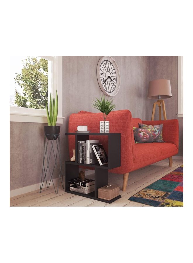 MODERN HOME - Double Layer Storage Box Bedside Table Black 30x20x60cm - Image 1