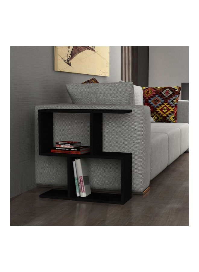MODERN HOME - Double Layer Storage Box Bedside Table Black 30x20x60cm - Image 1