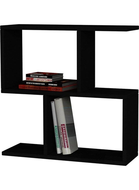 Double Layer Storage Box Bedside Table Black 30x20x60cm