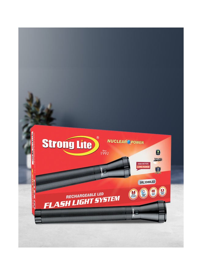 سترونج لايت - مصباح يدوي LED قابل للشحن أسود 30سم - Image 1