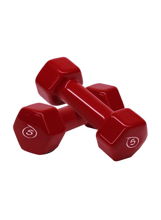 Sparnod Fitness Sparnod Fitness SDV-5_PAIR Anti-Slip And Anti-Roll HEX Vinyl Dumbbells For Workout, Exercise & Fitness 2 x 5kg  - Image 1