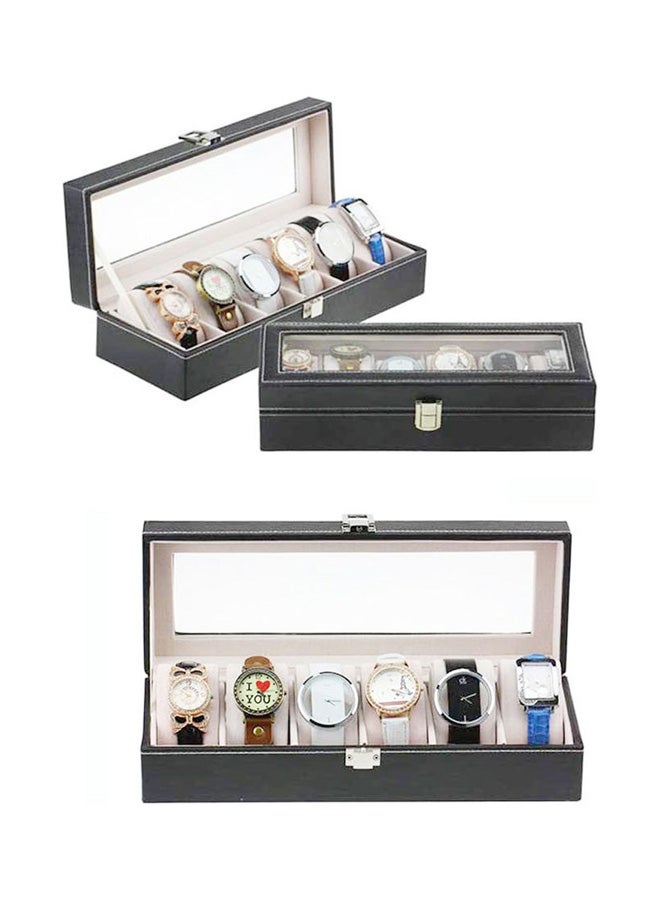 LINGWEI - unisex Leather Watch Display Case - Image 1