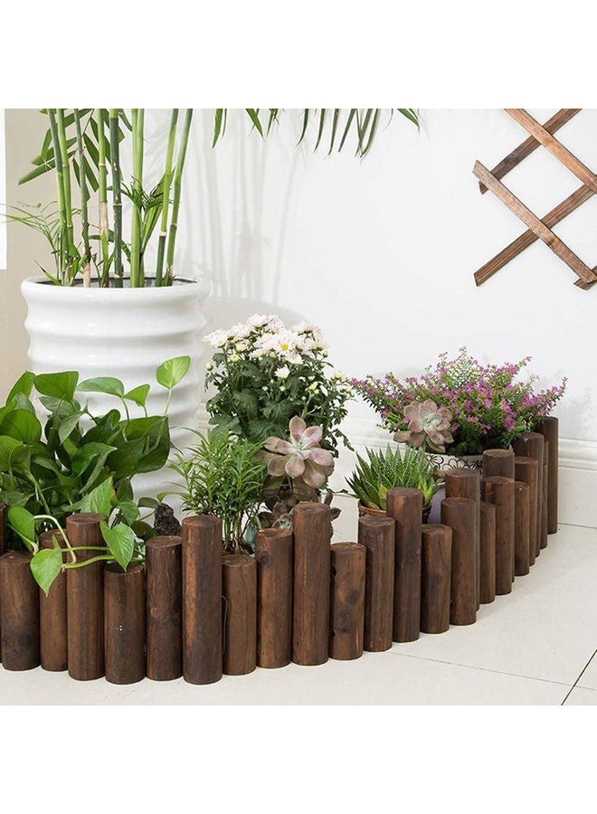 LINGWEI Wooden Garden Fence Brown 90x30x6cm - Image 2