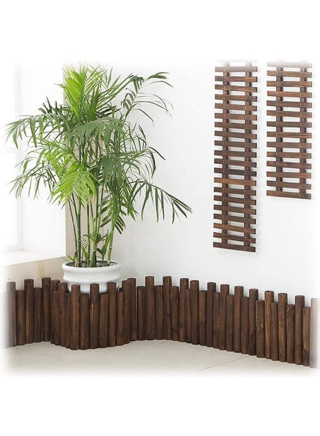 LINGWEI Wooden Garden Fence Brown 90x30x6cm - Image 5
