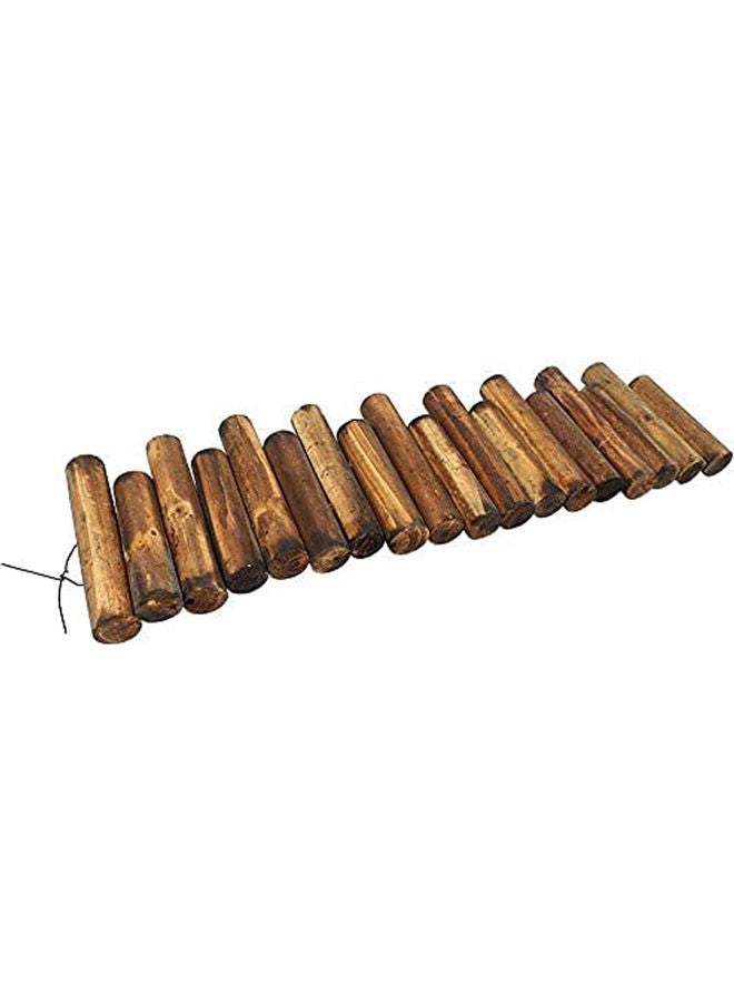 LINGWEI Wooden Garden Fence Brown 90x25x6cm - Image 1