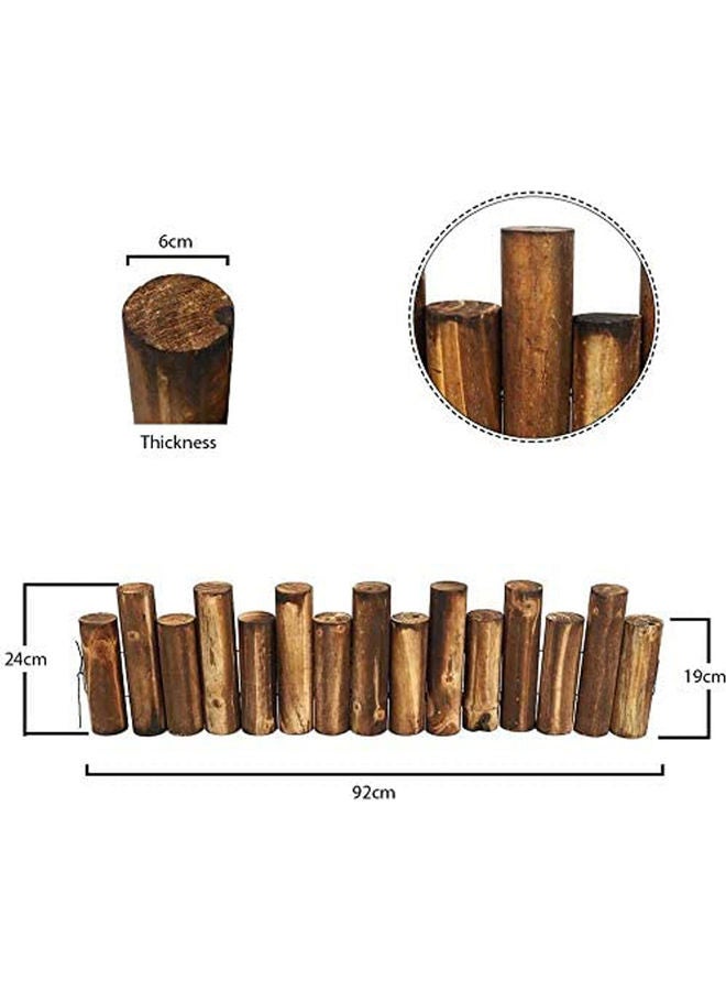 LINGWEI Wooden Garden Fence Brown 90x25x6cm - Image 2