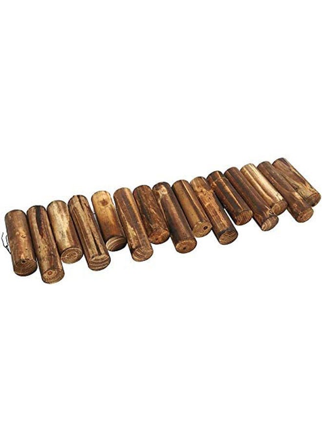 LINGWEI Wooden Garden Fence Brown 90x25x6cm - Image 3