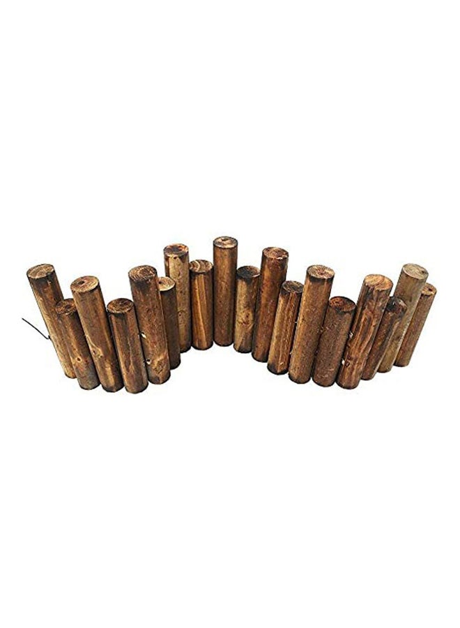 LINGWEI Wooden Garden Fence Brown 90x25x6cm - Image 4