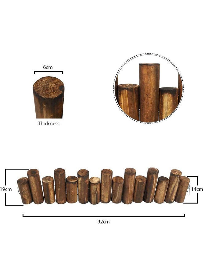 LINGWEI Wooden Garden Fence Brown 90x20x6cm - Image 3