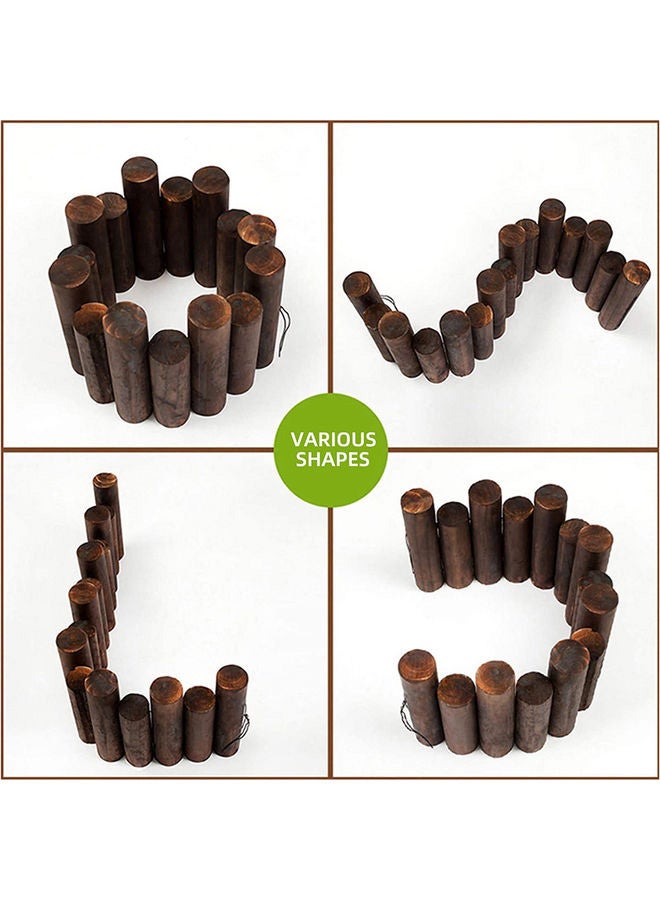 LINGWEI Wooden Garden Fence Brown 90x20x6cm - Image 4