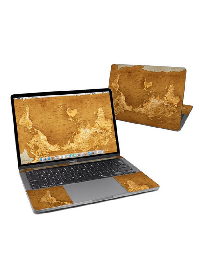 Upside Down Map Skin Cover For Macbook Pro Multicolour