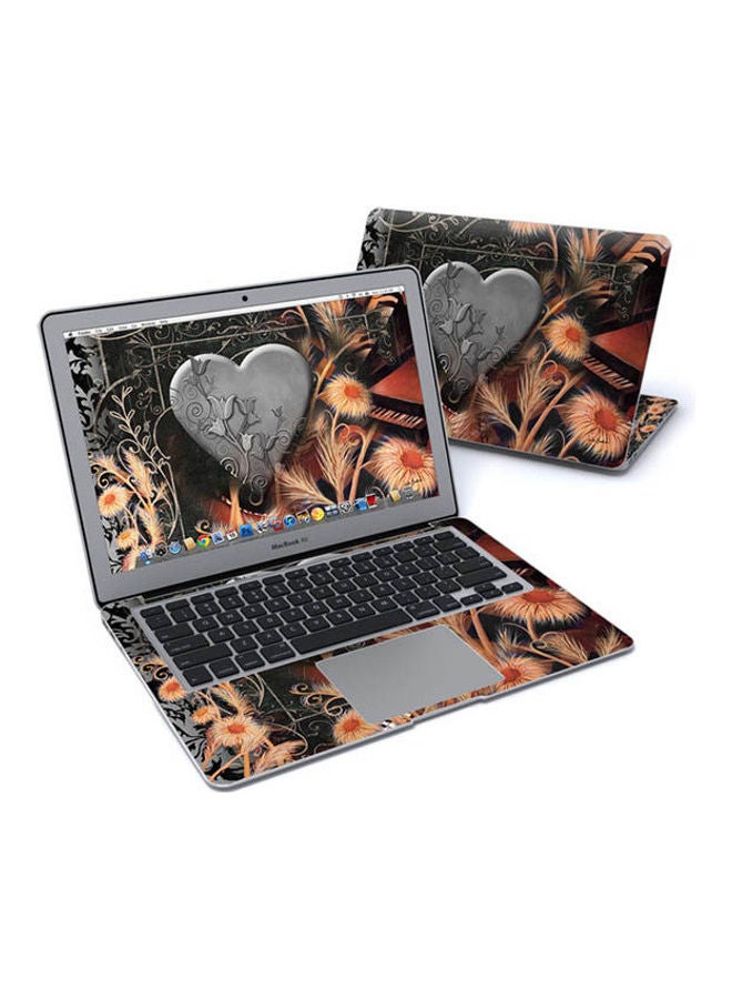 Black Lace Flower Skin Cover For Macbook Air Pre 2018 Multicolour