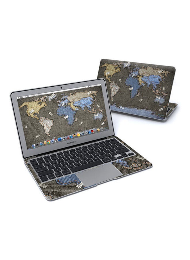 Jean Map Skin Cover For Macbook Air Pre 2018 Multicolour