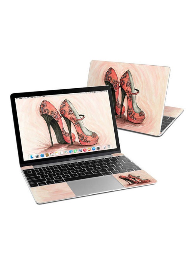Coral Shoes Skin Cover For Macbook Multicolour