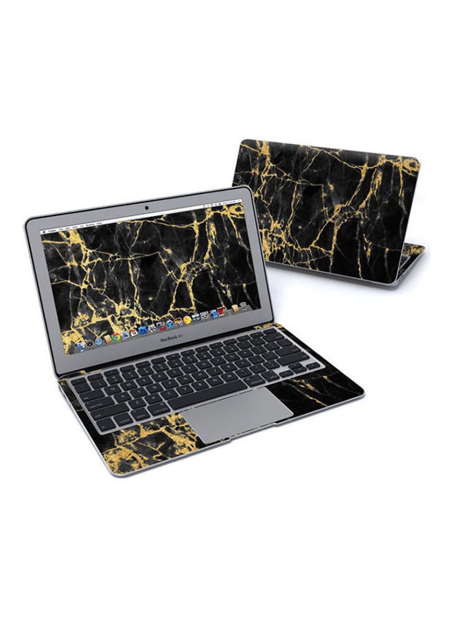 غطاء حماية من الرخام الأسود والذهبي لجهاز ماك بوك إير قبل 2018 متعدد الألوان