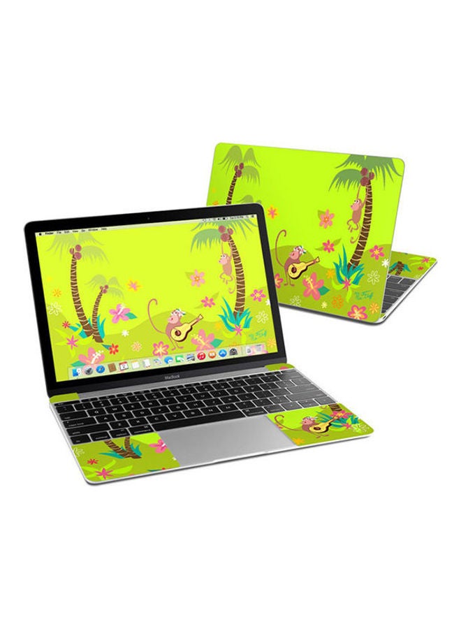 Monkey Melody Skin Cover For Macbook Multicolour 